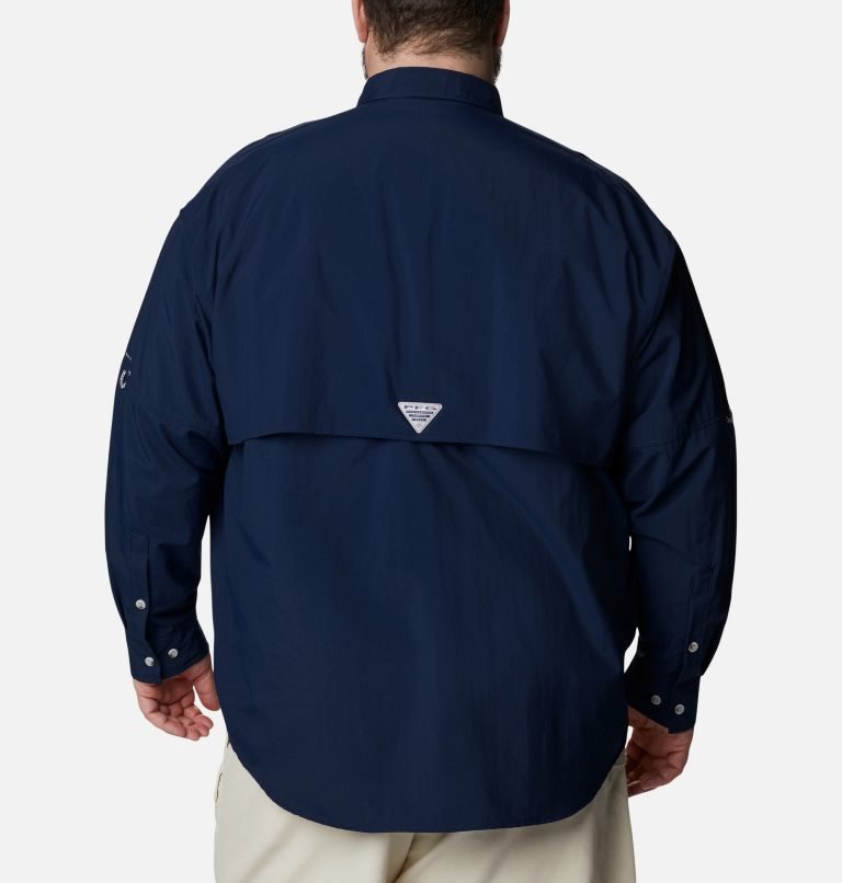 Men's Columbia PFG Bahama II Long Sleeve Shirts Navy | Plus Size CA-WC406